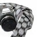 Camera Strap - Black White Grey Cabbage Rose - SLR, DSLR