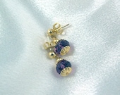 Elena Earrings - Purple Velvet Swarovski Crystal
