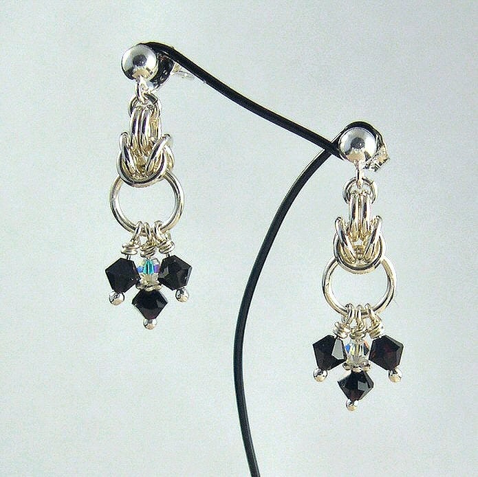Half Byzantine Silver Earrings