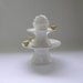 Ceramic Cupcake Stands with Birds in White with Yellow Birds