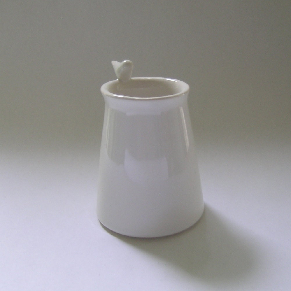 Bird Ceramic Vase in White