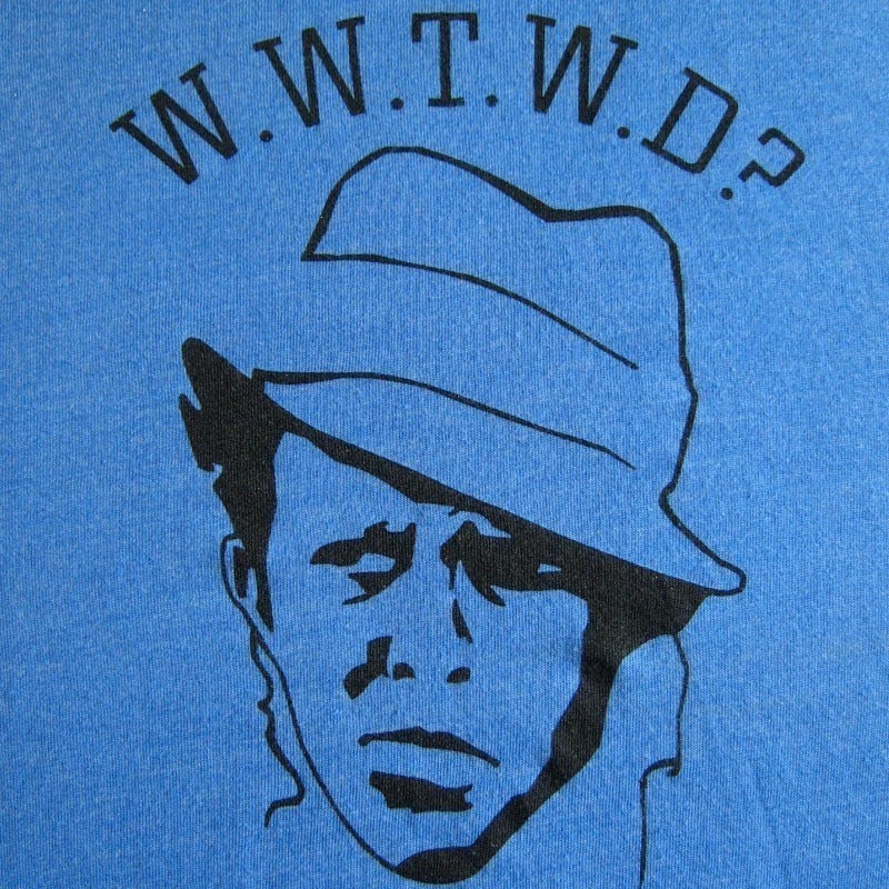 What Would Tom Waits Do tshirt - Heather Lake Blue - UNISEX XXL