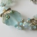 Seashell lampwork bracelet pale aqua lampwork seashell jewelry, sterling silver beaded bracelet Misty Shores
