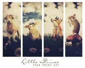 Little Prince, Set of Four 5x7 Inch Prints - Nursery Decor Wall Art Grouping, Woodland Animals