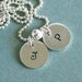 Hand Stamped Sterling Silver Initial Tags - Personalized