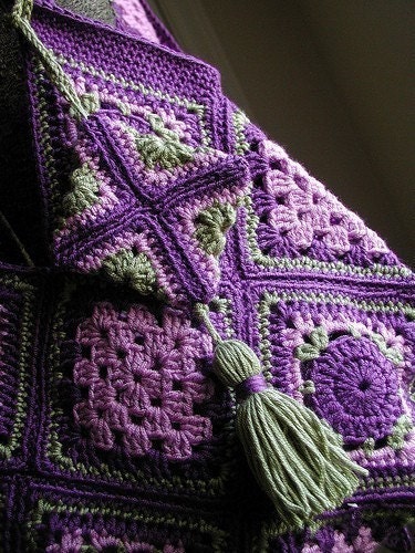PDF Crochet Pattern - Vintage Style Granny Square Bag