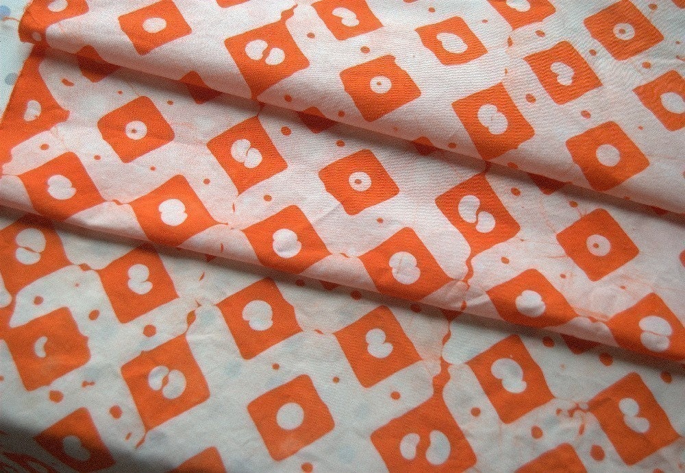 Orange Diamond Dots fabric