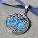 Round Stained Glass and Filigree Pendant - Tree of LIfe (SGT-P15)