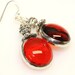 Red Glass Gem Earrings