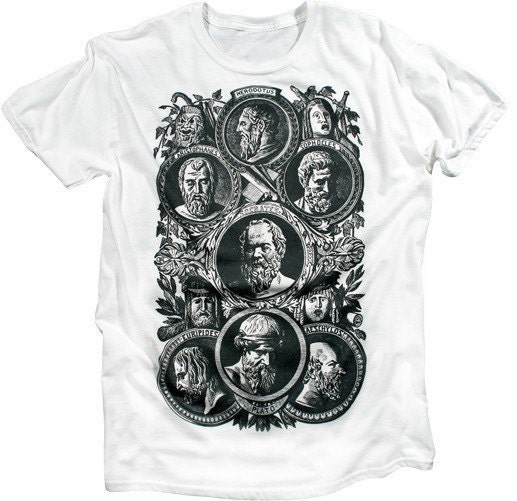 Philosophy Plato Socrates Vintage Illustration Cool Graphic T-shirt (S,M,L,XL,XXL)