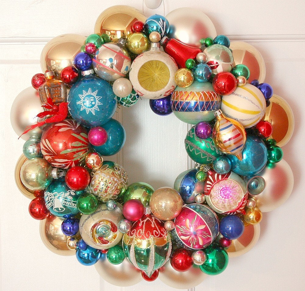 Vintage Ornaments Wreath Shiny Brite Fabulous