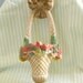 Vintage Chalkware Plaster Wall Pocket Flower Basket