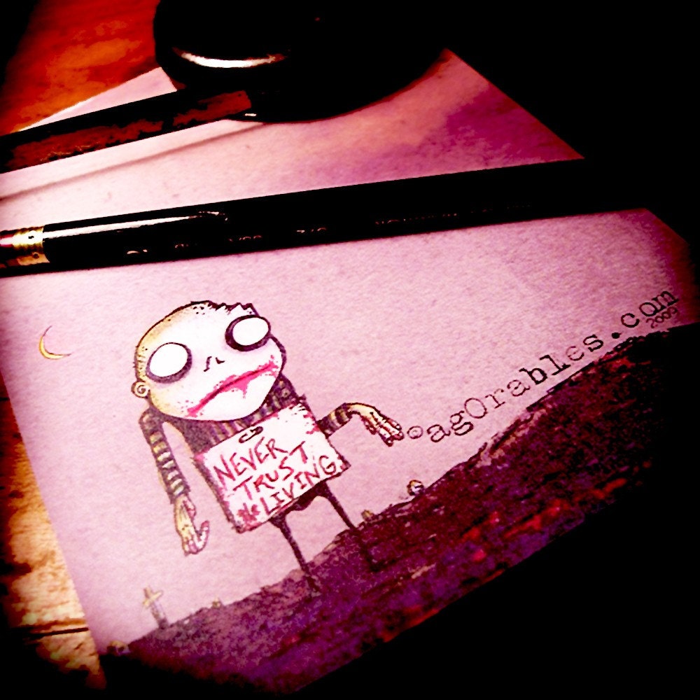 Never Trust the Living Zombie 50 sheet Memo Note Pad from Agorables Supporters of the Undead fifty page notepad