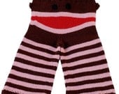 Girly Sock Monkey Longies- 18-24 Months