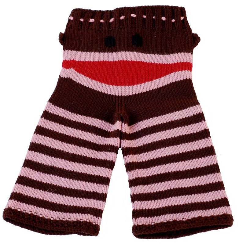 Girly Sock Monkey Longies- 18-24 Months