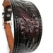 Glossy Raisin Leather Dog Collar with Classic Western Tooling, Size S, Small Dog, 10-13in Neck, EcoFriendly, OOAK