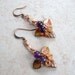 Art Nouveau Flame Amethyst and Copper Earrings