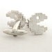 Pacman Cufflinks, Sterling Silver, Handmade
