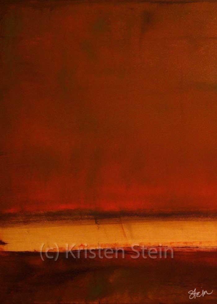 Marked Horizon Rustic Abstract Art Mini Print Signed Ltd Ed by Kristen Stein ACEO