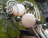 Wirewrapped Elongated Ocean Jasper Teardrop Pendant