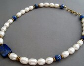 My Blue Heaven Necklace with Pearls and Lapis Lazuli