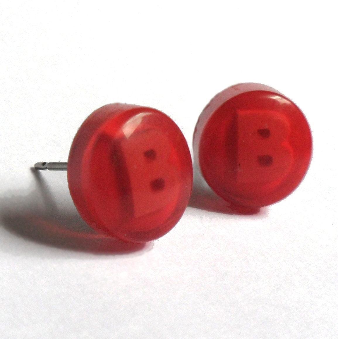 Xbox Controller Red B Stud Earrings