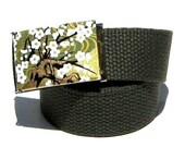 Obi Belt Buckle - dogwood tree (Buckle Only) Vegan Friendly Belts