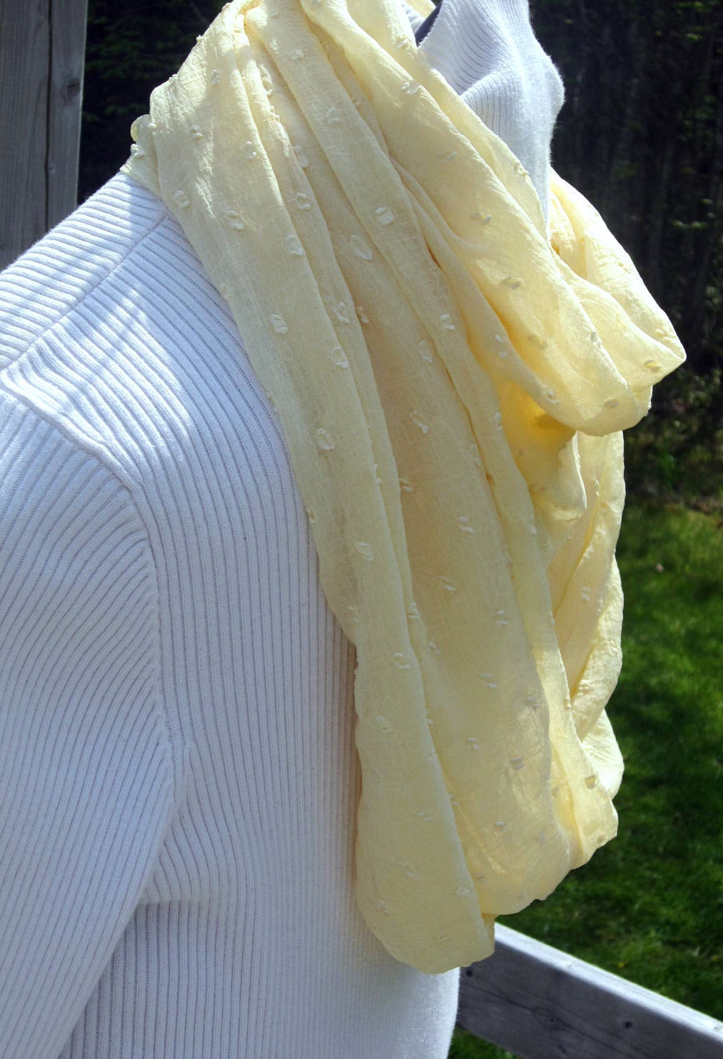 Buttery Yellow Womens  Infinity scarf, circle scarf, cowl scarf