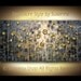 Original Large Abstract Contemporary Fine Art Blue Grey Gold Thick Texture Modern Palette Knife Painting by Susanna 48x24