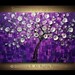 ORIGINAL Large Abstract Purple White Pearl Tree Painting Thick Texture Modern Palette Knife art by Modern House Art Ready to Hang 36x24