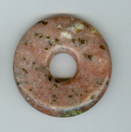 45mm Red Spotted Cream and Black Jasper PI Donut Pendant