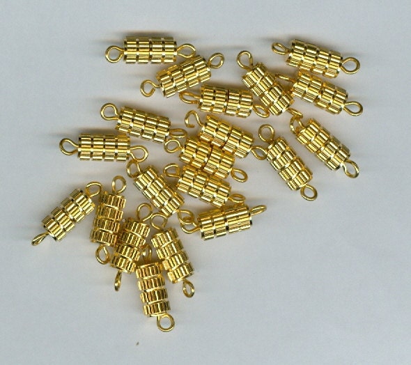 20 Gold Plated Fancy Barrel Screw Clasps by RockNBeads on Etsy