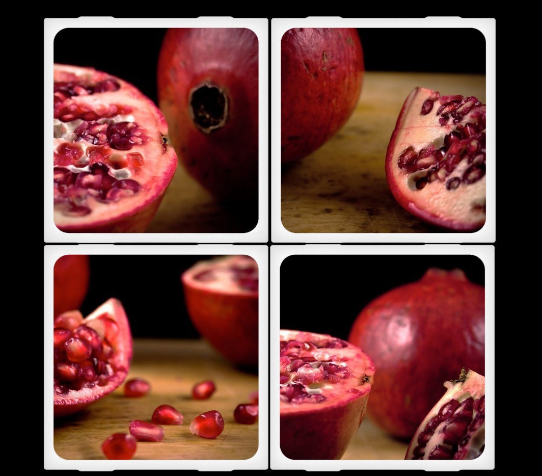 Pomegranate - Ceramic Coaster Set