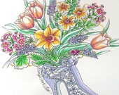 SPRING BOUQUET - Print with Hand-Applied Watercolor