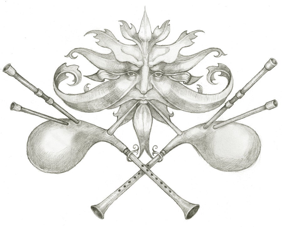 Green Man Bagpiper