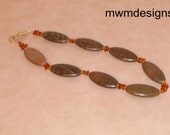 Forest Jasper and Amber Necklace
