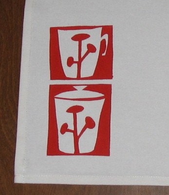 Red Sugar Bowl and Cup Placemats