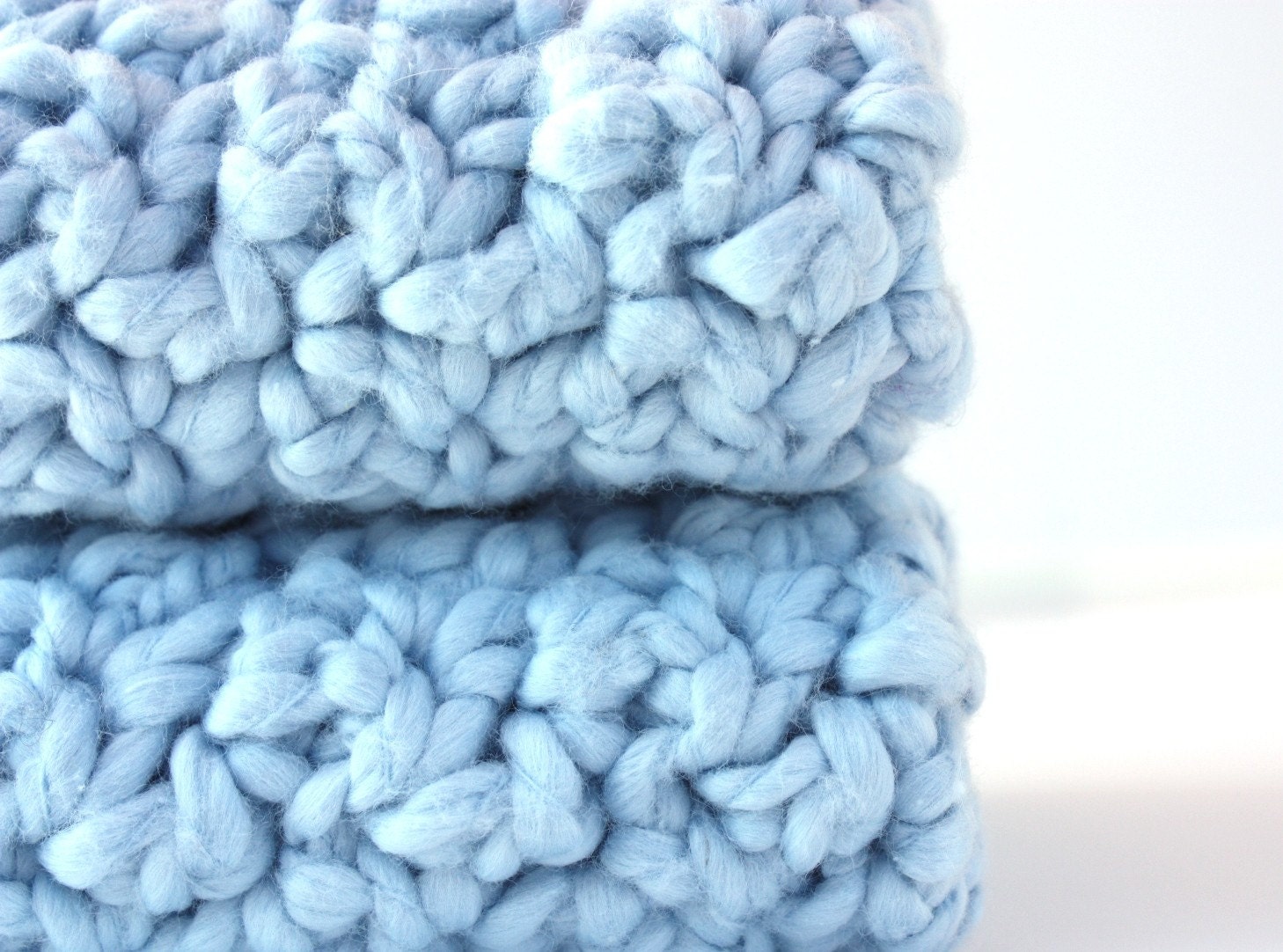 Crochet Washcloths Organic Cotton  Blueberry Blue