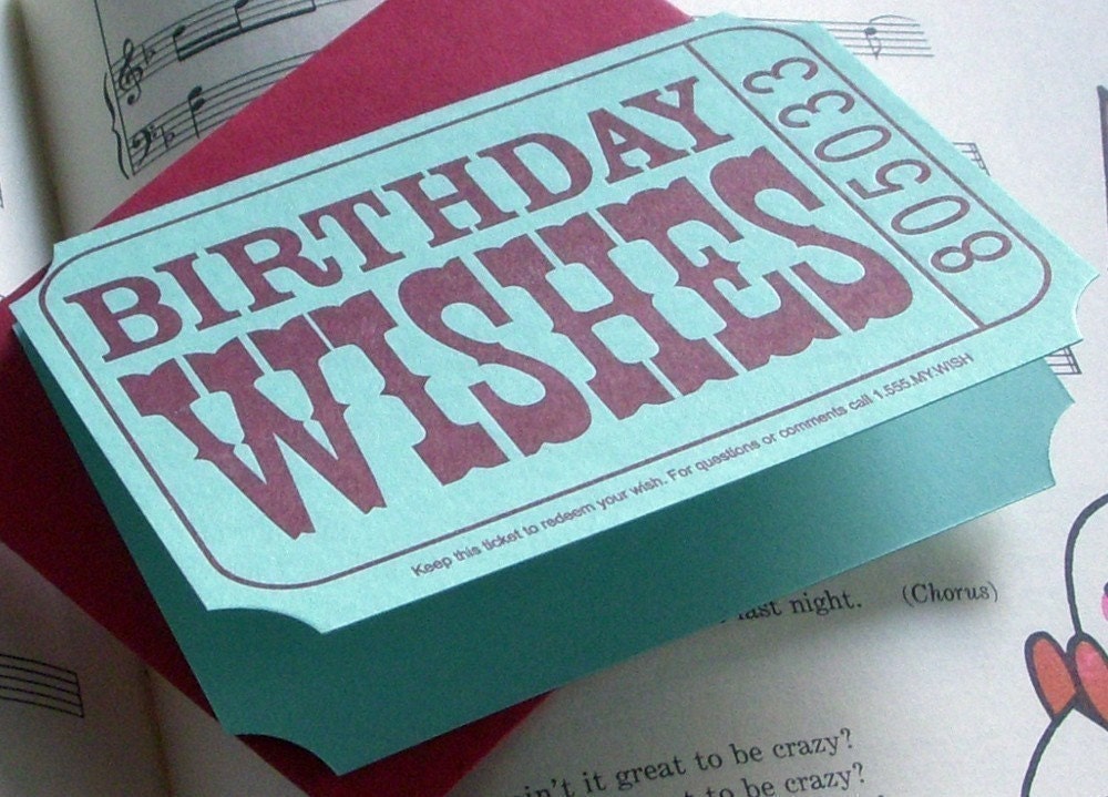 birthday wishes ticket