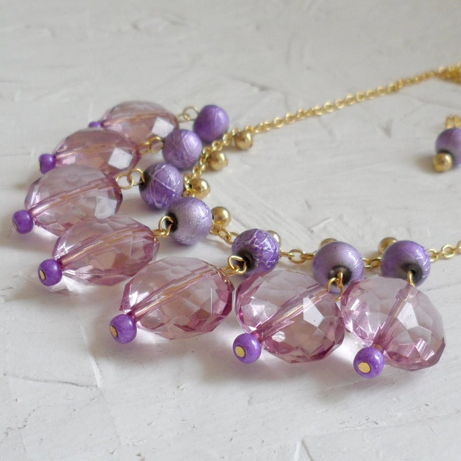 SALE - Purple Bib Necklace