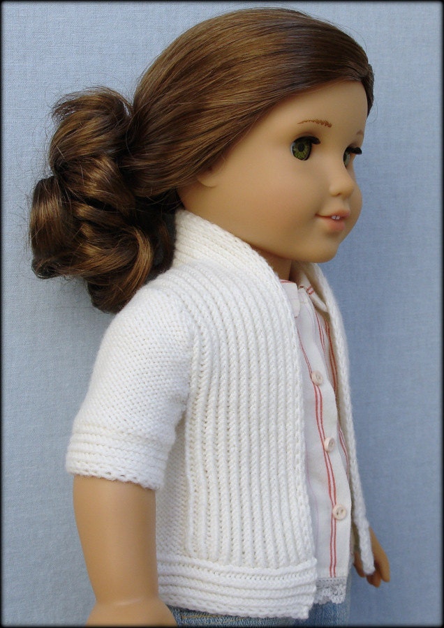 Amelie Open-Front Cardigan - PDF Knitting Pattern For 18" American Girl Dolls