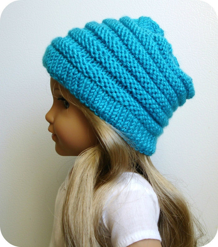 Sophie - PDF Knitting Pattern For 18" American Girl Doll Slouchy Hat - Doll Clothes Pattern - Instant Download