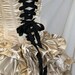 Champagne satiny burlesque bustle mini ruffle skirt. Multi Size.