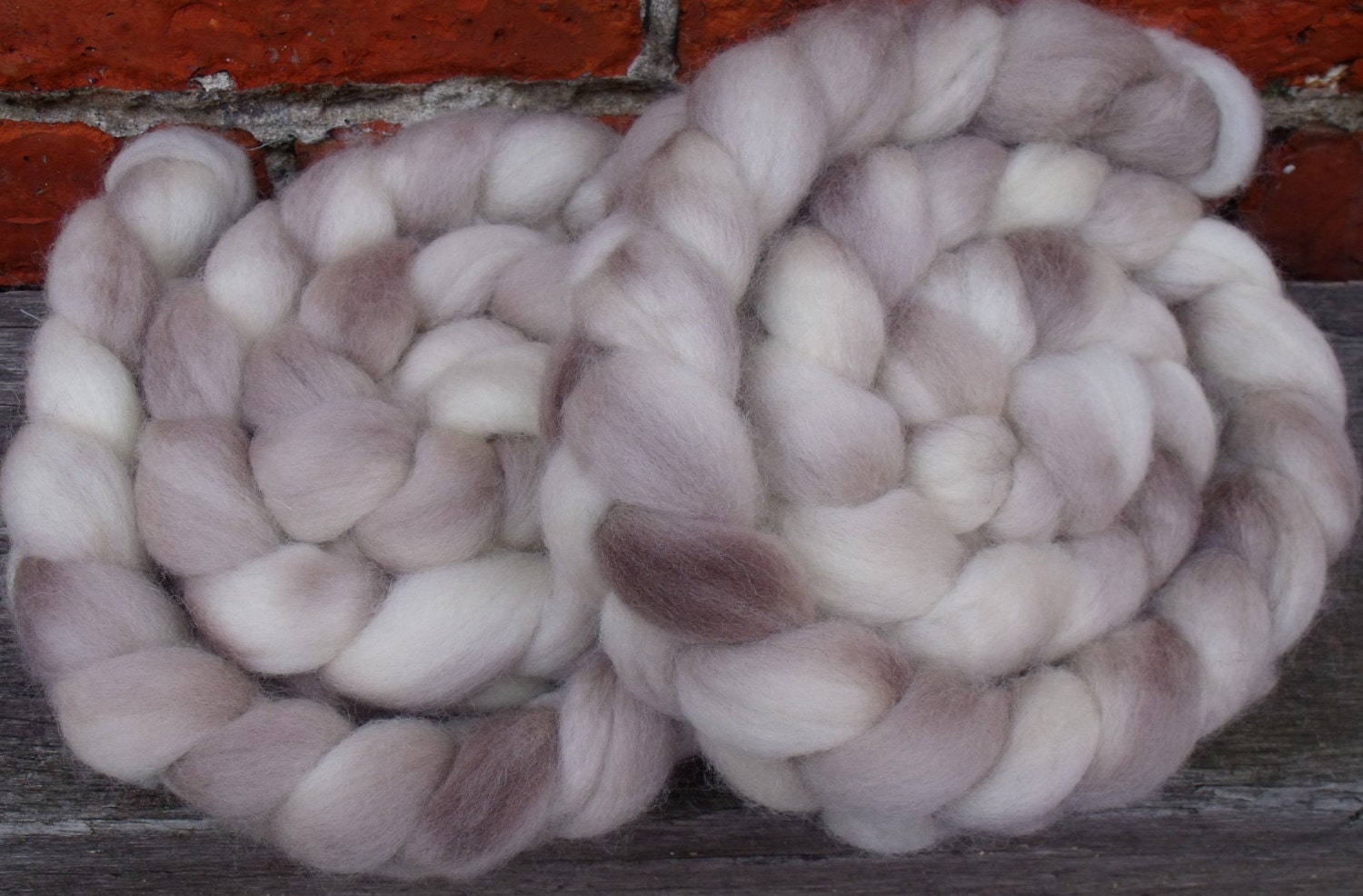 Shetland Roving (Top) Hand Painted Spinning or Felting Fibre in subtle shades of brown