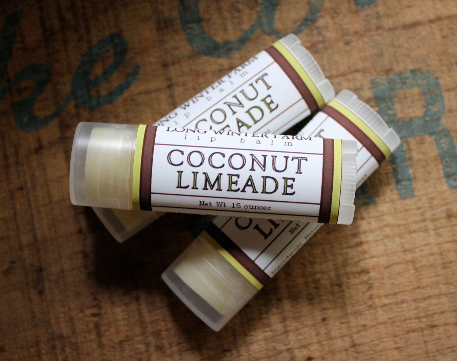 Coconut Limeade Lip Balm - One Tube Beeswax Shea Cocoa Butter Jojoba LIMITED EDITION