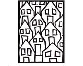 housing crisis - artist trading card