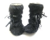 As seen on CoolMomPicks Lucky Magazine- 12-18-24-36 months Black Faux Fur Toddler Boots Muklk Toddler Booties Booty Toddler Shoes