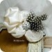 Silk Fabric Flower Bridal Headband, Feathers, Rhinestones, Embellished, Wedding Accessory, Photo Prop, Vintage Style HB33