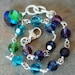 FOR XTINA, 2 Bracelets, 1 pr Earrings Swarovski Crystal Sterling Silver, Bridesmaid Gift, Blue Purple Green Teal