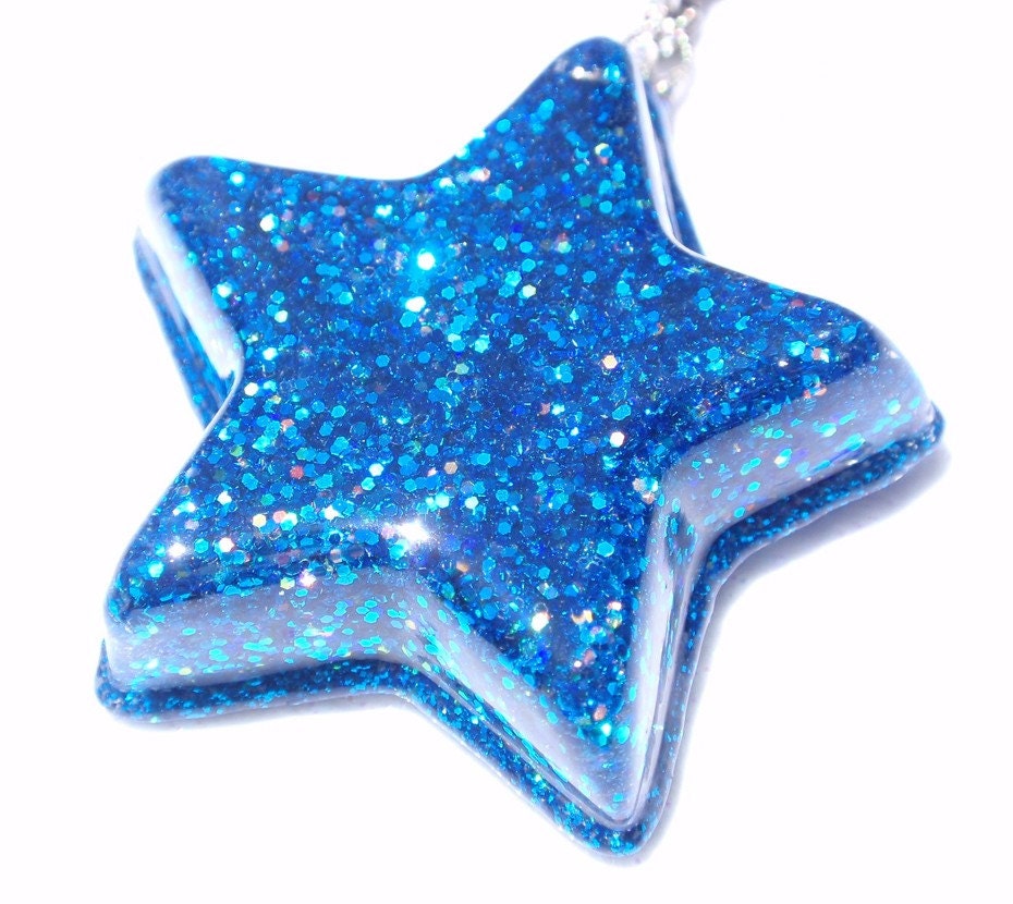 Starshine- Glitter and Resin Celestial Star Pendant